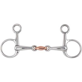 Shires Equestrian - Hanging Cheek, Copper Lozenge Snaffle - S/steel - Size: 5