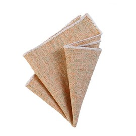 DonDon Men's Pocket Square Handkerchief 23 x 23 cm to Fold Yourself Cotton Tweed Style Plain, beige