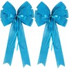 2 Pcs Large Blue Christmas Wreath Bow Decor,Christmas Tree Topper