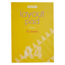 Stephens Layout Pad A4 50gsm 50 Sheets, Ideal For Sketch, Drawing, Rough Drafting And Developing Ideas, Great For Architect Preparing Final Plans And Ideas