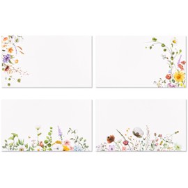 Crisky 120 Pack Wildflower Table Place Cards Blank Seating Place Name Cards for Wedding, Parties, Dinner, and Special Events, 2 x 3.5 Inches