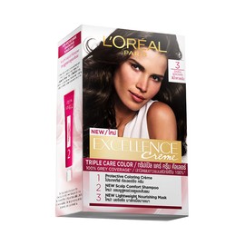 L'Oréal Paris L'Oreal Paris Excellence Creme Triple Care Hair Color #3 Dark Brown, Water Permeable [Grey Hair, Hair Color For Home]