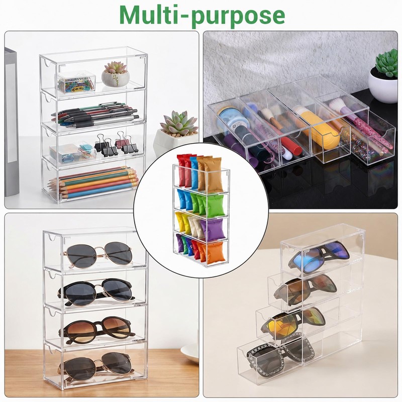 3 Pack Drink Packet Organizer, Acrylic Drink Mix Holder with