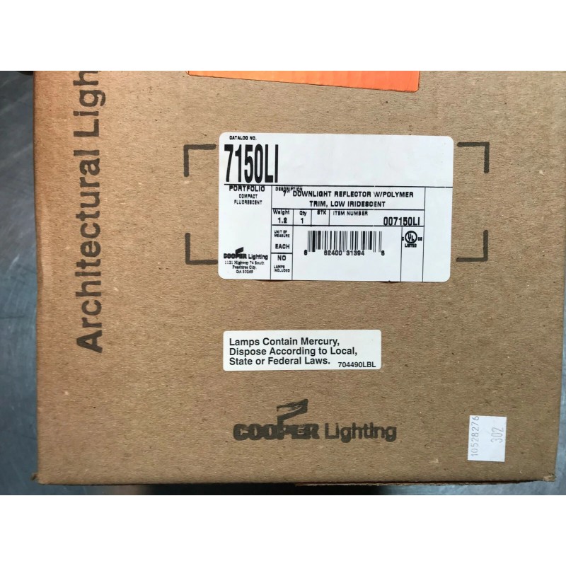 COOPER PORTFOLIO 7150LI Recessed Lighting 7" Downlight Reflector w/ Polymer