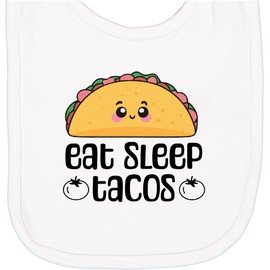 inktastic Funny Eat Sleep Tacos Newborn Bib White 4272f
