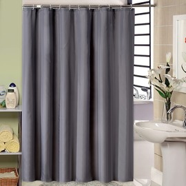 Waterproof Fabric Shower Curtain Thick Bathroom Curtain (Grey, 180x200cm)