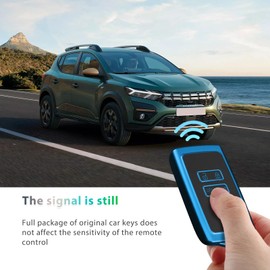 GAFAT Dacia Sandero 3/ Stepway 3 III/Dacia Jogger 2021-2023 2024 Key Case, Dacia Sandero Stepway 3 Key Case, Key Case, TPU Silica Gel, Dacia Sandero 3 Accessories (Blue)