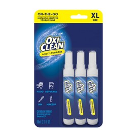 OxiClean On The Go Stain Remover Pen for Clothes, Portable Instant Travel Size Stick, Safe Cloth Stain Remover for Makeup Food and Drink, Stain Pen for Clothes, Pack of 3