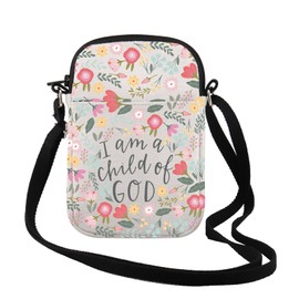 TSOTMO I Am a Child of God Crossbody Bag Child of God Nursery Floral Gift for Women Best Friend (of God Cr ca)