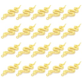 Lind Kitchen 20PCS Snake-Shape Charms Pendants Accessory Mixed Smooth Metal Charms for DIY Jewelry Making and Crafting, Golden