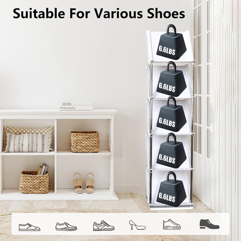 KOCASO Vertical Shoe Rack, 8 Tier Vertical Narrow Tall Shoe