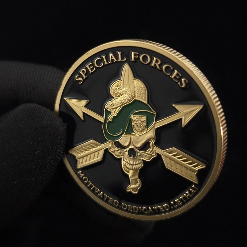 United States Army Special Forces Challenge Coin - Motivated, Dedicated,