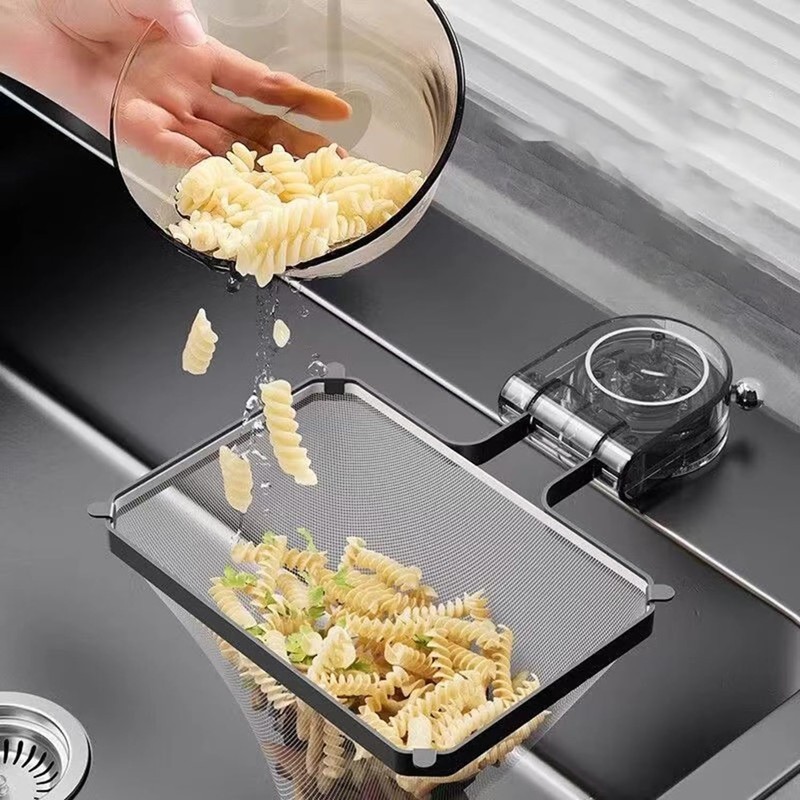 Wagoodter Kitchen Residue Filter Kitchen Drain Strainer Basket with Suction