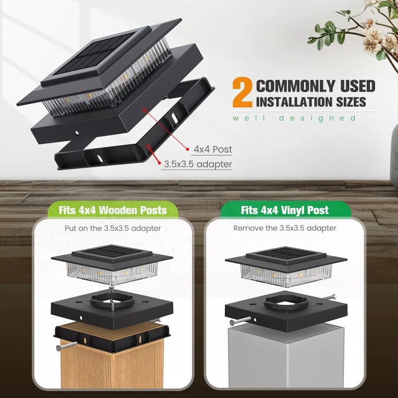 JOFIOS Post Cap Lights 16pack, 4x4 Deck Fence Post Solar