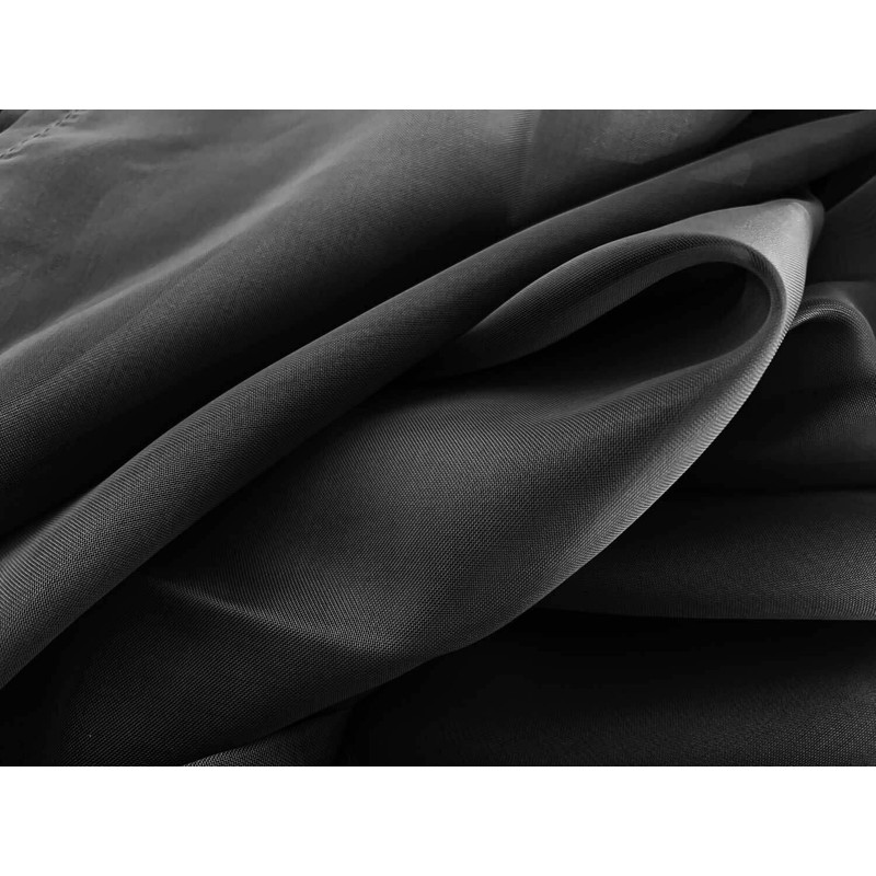 Set of 2 Luxton Black Sheer Curtains, Rod Pocket Voile
