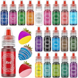 Oil Based Food Coloring for Chocolate, 20 Colors Food Coloring Set for Cake Decorating - Nomeca Food Grade Edible Food Dye for Baking,Candy Melts Cookies Fondant - .25 Fl. Oz Bottles