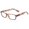 Retro Fashion Style Narrow Rectangular Frame Clear Lens Eyeglasses (/Leopard_Brown,