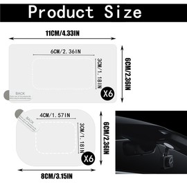 12pcs Electrostatic Windshield Dashcam Stickers,Electrostatic Stickers for Dash Cam,Car Membrane, ETC Equipment
