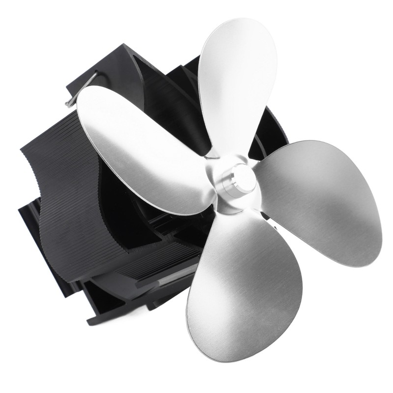 Wall Mounted Fireplace Fan 4 Blade Heat Powered Wood Stove