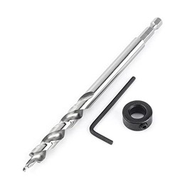 3/8" Step Drill Bit Hex Shank Pocket Hole Drill Bit with Adjustable Depth Stop Collar for Pocket Hole Jig Kit