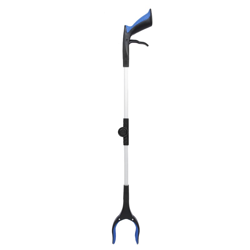 Blue Foldable Long Pick Up Reacher Grabber Helping Hand Tool