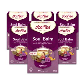 Yogi Tea, Soul Balm, Organic Herbal Tea, Blend of Cocoa Shells, Rooibos and Orange, 6 Packs x 17 Tea Bags (102 Teabags Total)