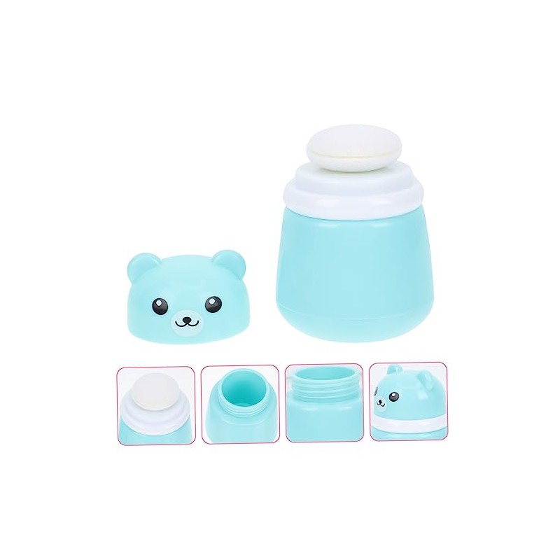 Envase de Talco para Bebés Azul Diseño de Oso, PP