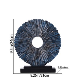 DOVDOV Blue Home Decor Sculpture, Unique Round line Statue, Modern Home Decor, Decorative Panel Statue for Living Room tv Cabinet, Office, Bedroom, Dining Table Center Blue Decor