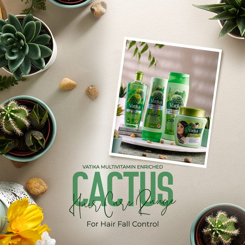 Vatika Naturals Cactus Enriched Hair Oil for Hair Fall Control