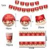 Christmas Tableware Set,16 Guests Christmas Decoration Disposable Dinnerware Set with