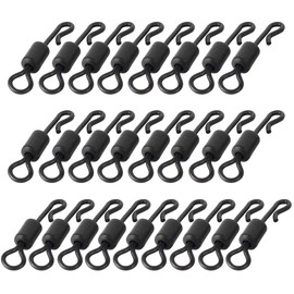 JAZOKA 25 Pcs Quick Change Swivels, Carp Coarse Fishing Tackle Rings Rigs Clips Links Connector