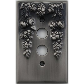 Classic Accents Decorative Antique Pewter One Gang Push Button Light Switch Wall Plate