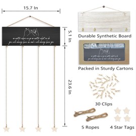 Orchroma Friends Picture Frames Collage Wall Decor,Long Distance Friendship Gifts,Friends Photo Picture Board,Hanging Photo Display with Clips,Home Liveing Room Dorm Bedroom Wall Decor(Black)