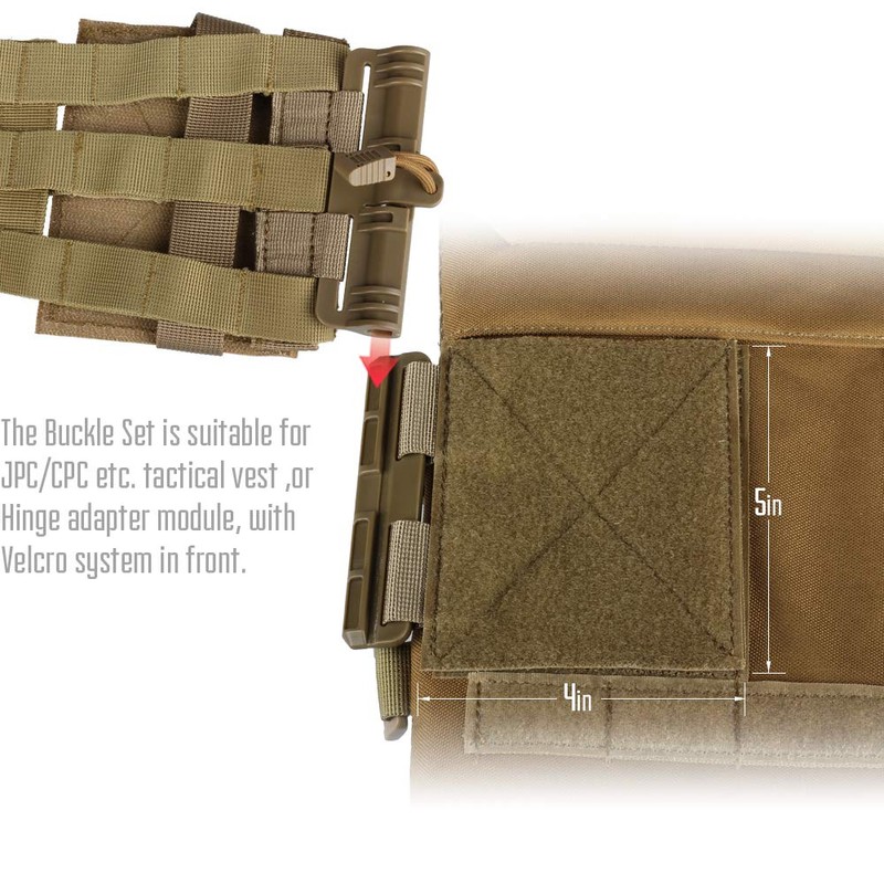 LIVANS Quick Release Buckle Set for Plate Carrier,Molle Side Belt