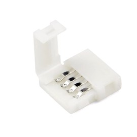 Vrabocry 10 Pcs 4-Pin RGB LED Light Strip Connectors 10mm Wide Gapless LED Tape Light Clips Solderless Adapter Connectors for SMD 5050 Multicolor LED Strips