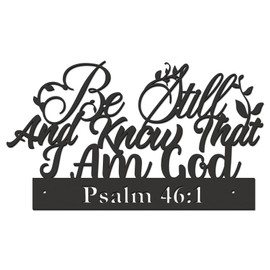 Scripture Metal Wall Sign Metal Wall Hanging Decor Be Still And Know That I Am God Bible Verse Wall Decor for Bedroom Living Room Kitchen Bible Scripture Wall Hanging Decoration Gifts for Mom Grandma