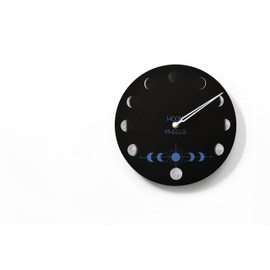 Moon Phase Wall Clock - Lunar Cycle - Round Black - Moon Phase Tracker - Lunar Phase Clock - Full Moon - Boho Style - Optional RGB LED 5V