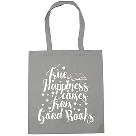 Hippowarehouse True happiness comes from good books Tote Shopping Gym Beach Bag 42cm x38cm, 10 litres