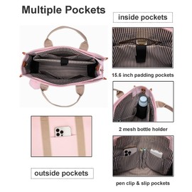 Laptop Bag for Women 15.6 Inch Lightweight Canvas Tote Bags Teacher Work Bag for School Travel