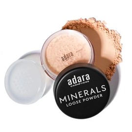 Polvo Suelto Mineral de Adara - Fijador de Maquillaje ultra fino | Tonos Neutral Pink y Soft Peach (Soft Peach, 25g)
