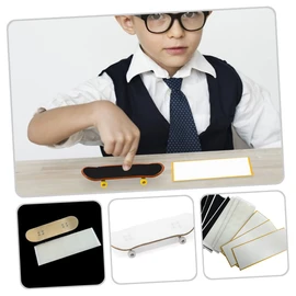 Toddmomy 10Pcs Fingerboard Foam Grip Tape, 10pcs Finger Skateboard Stickers Fingerboard Grip Tape White Finger Skateboard