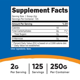 Nutricost D-Mannose Powder 250 Grams - Non-GMO and Gluten Free