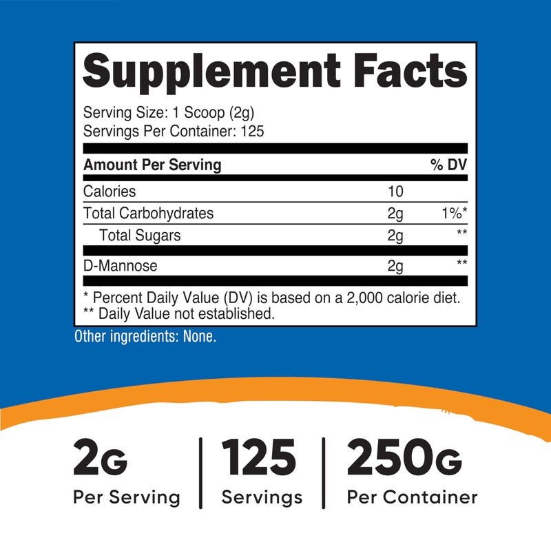 Nutricost D-Mannose Powder 250 Grams - Non-GMO and Gluten Free