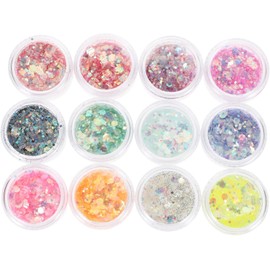FRCOLOR 12 Cajas de Brillantina Corporal de Purpurina para Rostro y Cuerpo Efecto Decorativo, Fácil de Usar para Halloween y Festivales
