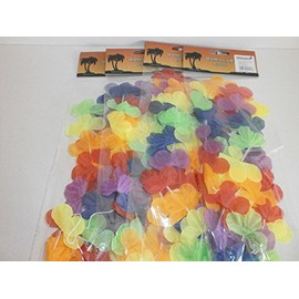 Schnooridoo 24 x Hawaii Flower Garland Bright Colours Flower Wreath Hawaiian Chain Aloe Garland Hawaiian Wreath Flower Garland Flower Wreath 82 cm
