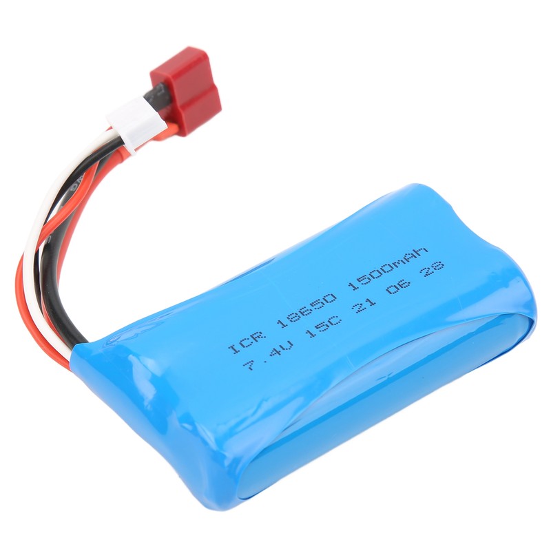 7.4V 1500mAh 15C Lipo Battery with Charging Cable Rechargeable Lithium