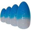Bling Stilett False Nail Acrylic Blue Medium Tips UK