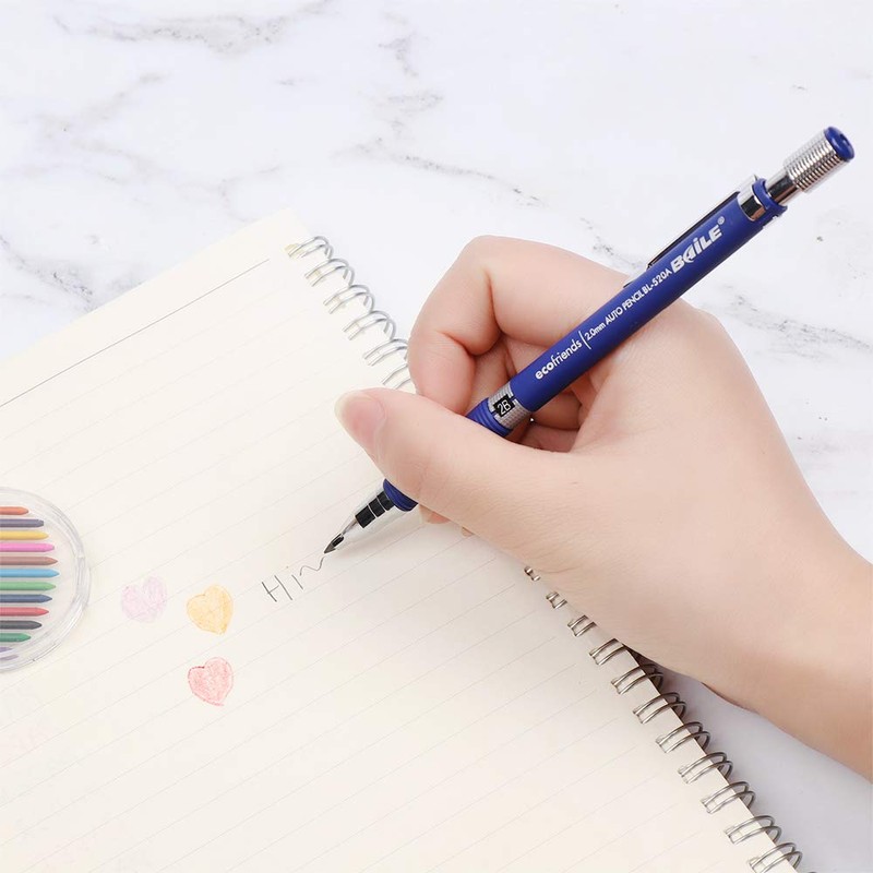 5pcs 2.0 mm Mechanical Pencil Lead Holder Set, 3pcs Automatic