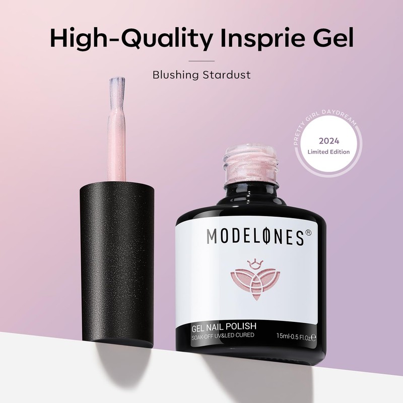 modelones Nude Gel Nail Polish, 15 ML Nude Pink Gel