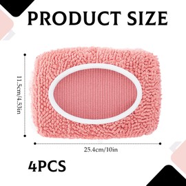 4PCS Mop Refill Pads, Reusable Mop Pads Dry Wet Sweeping Mopping Cloths Compatible, Chenille Velvet, Washable, Wet & Dry Use for Household Floor Cleaning Speed Mop Dry Pads (Pink)